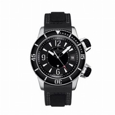 Jaeger LeCoultre Master Compressor Black Dial Leather Strap Mechanical Men's Watch Q183T470
