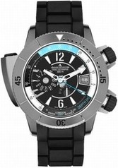 Jaeger LeCoultre Master Compressor Diving Pro Geographic Black Dial Rubber Men's Watch Q185T770