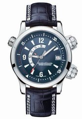 Jaeger LeCoultre Master Compressor Memovox Blue Dial Platinum Blue Leather Men's Watch Q1706480