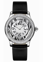Jaeger LeCoultre Master Control Twinkling Diamonds Silver Dial 18kt White Gold Black Satin Ladies Watch Q1203490