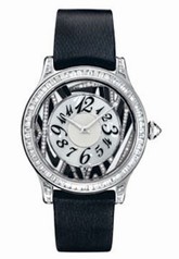 Jaeger LeCoultre Master Control Twinkling Diamonds Silver Dial 18kt White Gold Diamond Black Satin Ladies Watch Q1203491