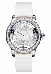 Jaeger LeCoultre Master Control Twinkling Diamonds Silver Dial 18kt White Gold White Leather Ladies Watch Q1203410