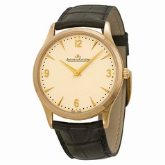 Jaeger LeCoultre Master Control Ultra Thin Champagne Dial 18kt Rose Gold Brown Leather Men's Watch Q1342520