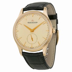 Jaeger LeCoultre Master Grand Ultra Thin Off White Dial 18kt Rose Gold Dark Brown Leather Men's Watch Q1352520