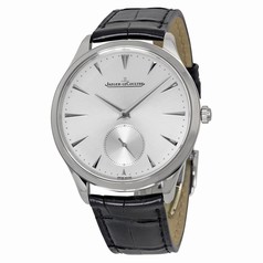 Jaeger LeCoultre Master Ultra Thin Silver Dial Black Leather Men's Watch Q1278420