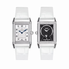Jaeger LeCoultre Reverso Duetto Duo White Crocodile Leather Ladies Watch Q2698420