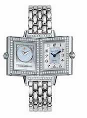 Jaeger LeCoultre Reverso Duetto Mother of Pearl 18kt White Gold Ladies Watch Q2663101