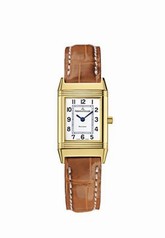 Jaeger LeCoultre Reverso Lady White 18kt Yellow Gold Brown Leather Q2601410