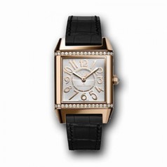 Jaeger LeCoultre Reverso Squadra Lady Duetto Silvered Guilloché/ Black Dial Ladies Watch Q7052421