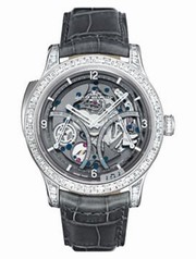 Jaeger LeCoultre Skeleton Dial Platinum Grey Leather Automatic Men's Watch Q1646423