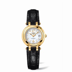 Longines PrimaLuna Automatic 26.5 Yellow Gold Leather Funky MOP (L8.111.6.83.2)