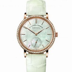 A. Lange and Sohne Saxonia Automatic Mother of Pearl Dial 18K Rose Gold Diamond Ladies Watch 840.032