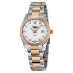 Longines Conquest Classic Mother of Pearl Dial Stainless Steel and 18kt Rose Gold Ladies Watch 22855877