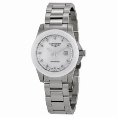 Longines Conquest Diamond Mother of Pearl Dial Stainless Steel Ladies Watch L3.257.4.87.6