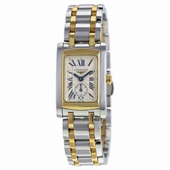Longines Dolce Vita White Dial Stainless Steel and 18kt Yellow Gold Ladies Watch L51555707