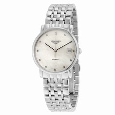Longines Elegant Mother of Pearl Stainless Steel Automatic Men's Watch L4.809.4.87.6