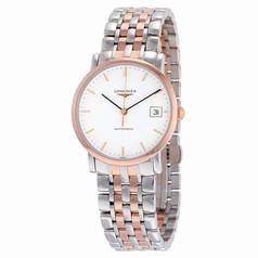Longines Elegant White Dial 18k Rose Gold and Stainless Steel Automatic Men's Watch L48095127
