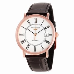 Longines Elegant White Dial 18K Rose Gold Automatic Unisex Watch L47878110