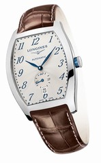 Longines Evidenza Silver - Flinqué Dial Brown Alligator Leather Stainless Steel Case Automatic Men's Watch L2.642.4.73.4