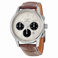 Longines Heritage Collection Automatic Chronograph Silver Dial Brown Leather Men's Watch L27494022