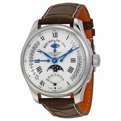 Longines Master Collection Automatic Multi-Function Silver Dial Brown Leather Men's Watch L27394713