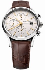 Maurice Lacroix Les Classiques Automatic Chronograph Silver Dial Brown Leather Strap Men's Watch LC6058-SS001-131