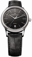 Maurice Lacroix Les Classiques Automatic Date Black Dial Black Calfskin Leather Automatic Men's Watch LC6017-SS001-330