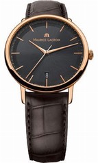 Maurice Lacroix Les Classiques Black Dial Brown Leather Automatic Ladies Watch