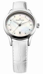 Maurice Lacroix Les Classiques Date Midsize Mother Of Pearl Dial White Leather Band Ladies Quartz Watch LC1026-SS001-170
