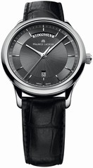 Maurice Lacroix Les Classiques Day Date Black Dial Black Leather Men's Quartz Watch LC1227-SS001-330
