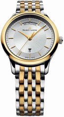 Maurice Lacroix Les Classiques Day- Date Silver Dial Silver- Gold Plated Stainless Steel Men's Quartz Watch LC1227-PVY13-130