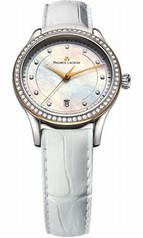 Maurice Lacroix Les Classiques Mother Of Pearl Dial White Calfskin Leather Ladies Quartz Watch LC1026-PVY21-170