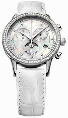 Maurice Lacroix Les Classiques Phase de Lune Chrono Mother Of Pearl Dial White Leather Ladies Quartz Watch LC1087-SD501-160