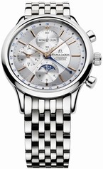 Maurice Lacroix Les Classiques Phase de Lune Chronograph Silver Dial Automatic Men's Stainless Steel Watch LC6078-SS002-131