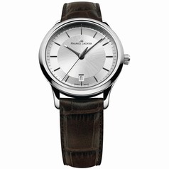 Maurice Lacroix Les Classiques Silver Dial Brown Leather Band Stainless Steel Men's Quartz Watch LC1227-SS001-131