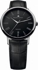 Maurice Lacroix Les Classiques Tradition Automatic Black Dial Black Leather Strap Men's Watch LC6067-SS001-310