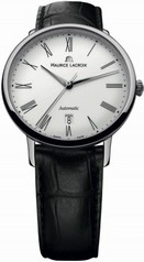 Maurice Lacroix Les Classiques Tradition Automatic White Dial Black Leather Strap Men's Watch LC6067-SS001-110