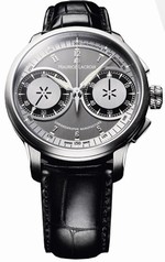 Maurice Lacroix Masterpiece Le Chronographe Grey Dial Black Leather Men's Watch MP7128-SS001-320