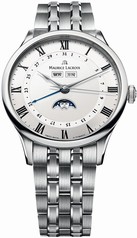 Maurice Lacroix Masterpiece Tradition Phase de Lune White Dial Stainless Steel Men's Watch MP6607-SS002-112