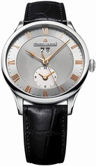 Maurice Lacroix Masterpiece Tradition Silver Dial Black Leather Men's Watch MP6707-SS001-111