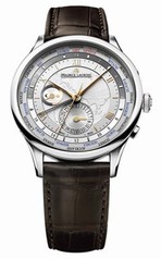 Maurice Lacroix Masterpiece Tradition Worldtimer Silver Dial Brown Leather Men's Watch MP6008-SS001-110