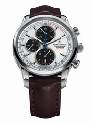 Maurice Lacroix Pontos Automatic White Dial Brown Leather Men's Watch PT6288-SS001-130
