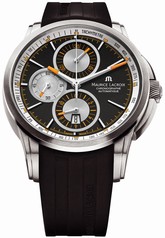 Maurice Lacroix Pontos Chronograph Black and Orange Dial Rubber Strap Men's Watch PT6188-TT031-330