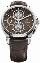 Maurice Lacroix Pontos Chronograph Brown Dial Brown Leather Automatic Men's Watch PT6188-SS001-730
