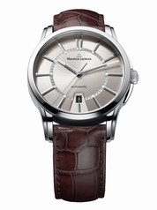 Maurice Lacroix Pontos Date Silver Dial Brown Leather Automatic Men's Watch PT6148-SS001-130