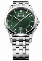 Maurice Lacroix Pontos Day and Date Green Dial Automatic Men's Stainless Steel Watch PT6158-SS002-63E
