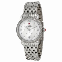 Michele CSX Diamond Quilted Mother of Pearl Dial Stainless Steel Ladies Watch MWW03R000002