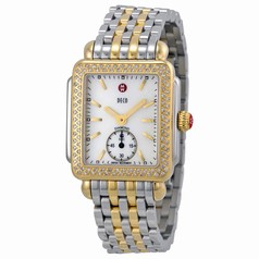 Michele Deco 16 White Mother of Pearl Dial Yellow Gold-tone Watch MWW06V000023