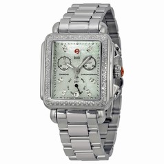 Michele Deco Diamond Chronograph Blue Mother of Pearl Stainless Steel Ladies Watch MWW06P000230