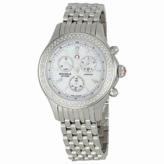 Michele Jetway Mother of Pearl Dial Diamond Bezel Ladies Watch MWW17A000001